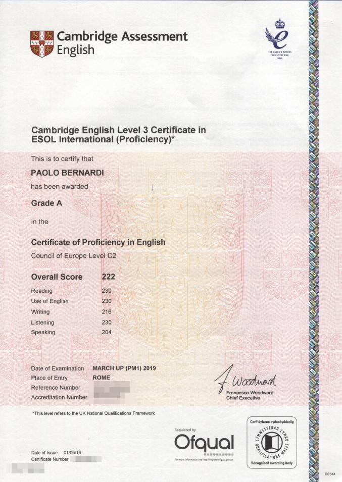 Certificate of Proficiency in English — C2 Proficiency