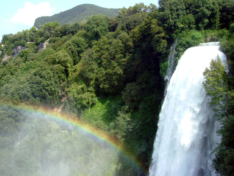 The waterfall’s top